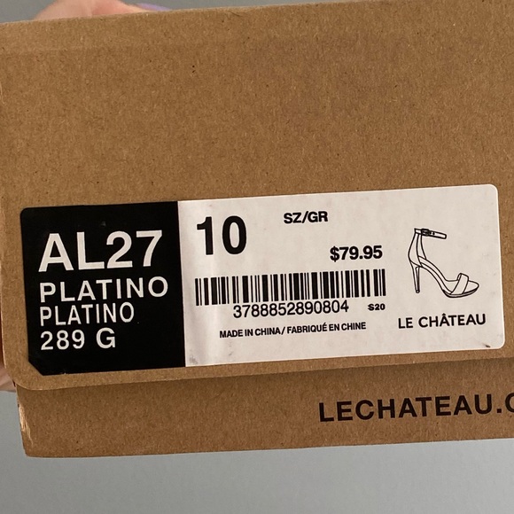 Never Worn Platino Le Château Heels/Size 10 (AL27) - Picture 6 of 6